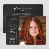 CHALKBOARD FOTO AFSTUDEREN FEEST UITNODIGING (Voorkant / Achterkant)