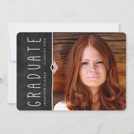 CHALKBOARD FOTO AFSTUDEREN FEEST UITNODIGING (Voorkant)