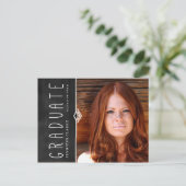 CHALKBOARD FOTO AFSTUDEREN FEEST UITNODIGING BRIEFKAART (Staand voorkant)