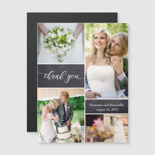 Chalkboard Foto Collage Rustic Wedding Hartelijk d (Voorkant / Achterkant)