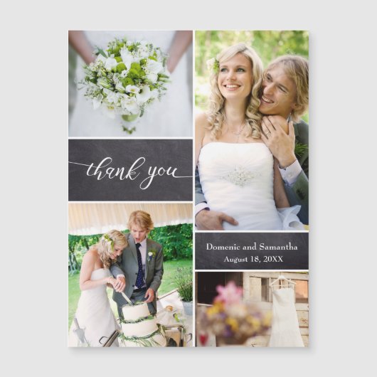 Chalkboard Foto Collage Rustic Wedding Hartelijk d (Voorkant)