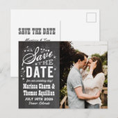 Chalkboard Foto Opslaan van de datum Briefkaart (Voorkant / Achterkant)