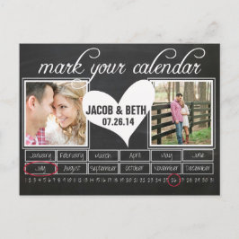 Chalkboard Foto Opslaan van de Datum Kalender Brie Aankondigingskaart