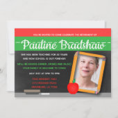 Chalkboard Foto Teacher Retirement Party Kaart (Voorkant)