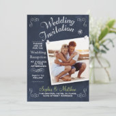 Chalkboard | Foto | Uitnodiging tot het ontvangen  (Staand voorkant)