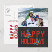 CHALKBOARD FOTO VAKANTIE GROET | RED FEESTDAGENKAART (Voorkant / Achterkant)