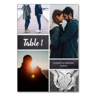 Chalkboard Fotocollage Trouwtafel nummer Kaart