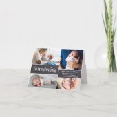 Chalkboard Fotogeboorte Stat Introduction Baby Boy Aankondiging (Voorkant)