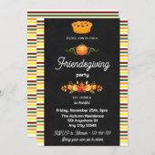 Chalkboard Friendsgiving Party Invitation Kaart (Voorkant / Achterkant)