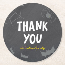 Chalkboard Frightful Creatures Halloween Dank je Ronde Kartonnen Onderzetter