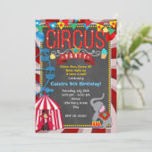 Chalkboard Fun Carnaval verjaardagsfeestje uitnodi Kaart (Staand voorkant)