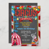 Chalkboard Fun Carnaval verjaardagsfeestje uitnodi Kaart (Voorkant / Achterkant)