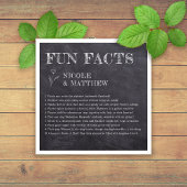 Chalkboard Fun Facts Gepersonaliseerde bruiloft se Servet