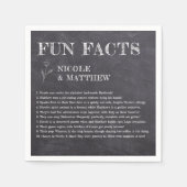 Chalkboard Fun Facts Gepersonaliseerde bruiloft se Servet (Voorkant)