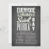 Chalkboard Fun Typography St. Patrick's Day Party Kaart (Voorkant)