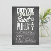 Chalkboard Fun Typography St. Patrick's Day Party Kaart (Staand voorkant)