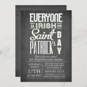 Chalkboard Fun Typography St. Patrick's Day Party Kaart (Voorkant / Achterkant)
