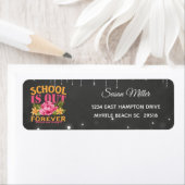 Chalkboard Funny Teacher Floral Retirement Address Etiket (Insitu)