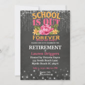 Chalkboard Funny Teacher Floral Retirement Kaart (Voorkant)