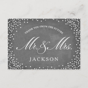Chalkboard Future   Engagement Party - Hartelijk d Bedankkaart