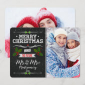 Chalkboard Future Mr. en Mrs. Kerstmis 2 Foto Feestdagenkaart (Voorkant / Achterkant)