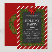 Chalkboard Garland en gestreept vakantiefeest Kaart (Voorkant / Achterkant)