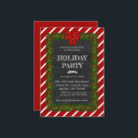 Chalkboard Garland en gestreept vakantiefeest Kaart<br><div class="desc">Vier het seizoen met deze elegante krijtbord vakantie-uitnodiging met een feestelijke slinger,  rustieke krijtbelettering en klassieke strepen. Perfect voor kerstfeesten,  winterbijeenkomsten en vakantiefeesten. Volledig aanpasbaar met uw evenementengegevens.</div>