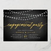 Chalkboard Garland Engagement Party Folie Uitnodiging (Voorkant)