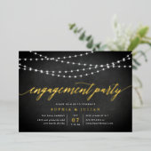 Chalkboard Garland Engagement Party Folie Uitnodiging (Staand Voorkant)