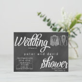 Chalkboard Gay Wedding Shower Uitnodiging (Staand voorkant)