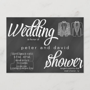 Chalkboard Gay Wedding Shower Uitnodiging