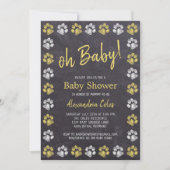 Chalkboard Geel Baby shower voor het afdrukken van Kaart (Voorkant)