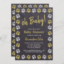 Chalkboard Geel Baby shower voor het afdrukken van