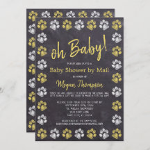 Chalkboard Geel Grijs Baby shower per post