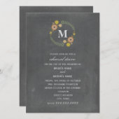 Chalkboard Geïnspireerd ademmonogram Herfst repeti Kaart (Voorkant / Achterkant)