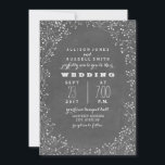 Chalkboard Geïnspireerd als baby's bruusbruiloft Kaart<br><div class="desc">Een uitnodiging voor een florale bruiloft met de adem van een grensbaby.  Achtergrond is het karton geïnspireerd.  Pas de tekst aan.</div>