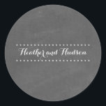 Chalkboard geïnspireerd bruiloft Sticker<br><div class="desc">Een bruiloft sticker met een krijtbord geïnspireerde achtergrond. Personaliseer met namen. Zoek naar bijpassende uitnodigingen voor "I Do".</div>
