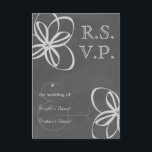 Chalkboard geïnspireerd door het moderne hedendaag RSVP kaartje<br><div class="desc">Een moderne RSVP-bruiloft met bloemen linksboven en rechtsonder boven op een bord,  geïnspireerd op de achtergrond aan de voorzijde.</div>