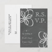 Chalkboard geïnspireerd door het moderne hedendaag RSVP kaartje (Voorkant / Achterkant)