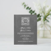 Chalkboard Geïnspireerd Monogram Weddenschap Kaart (Staand voorkant)