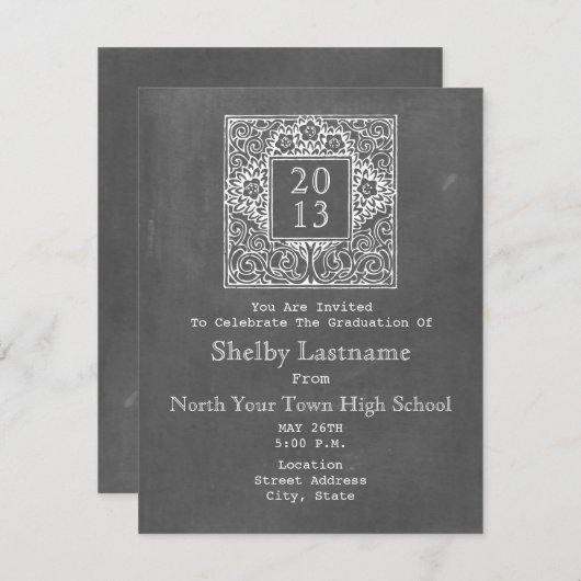 Chalkboard geïnspireerd op Afstuderen 2013 Kaart (Voorkant / Achterkant)