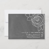 Chalkboard Geïnspireerd Roos Wedding RSVP (Voorkant)