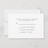 Chalkboard Geïnspireerd Roos Wedding RSVP (Achterkant)