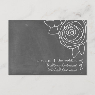 Chalkboard Geïnspireerd Roos Wedding RSVP Kaartje