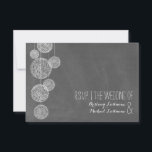 Chalkboard Geïnspireerd Twine Wereldbollen Wedding RSVP Kaartje<br><div class="desc">Een trouwrsvp met een afbeelding van een groep witte wereldbollen links.  Pas de tekst op voor en achter aan.  Achtergrond is het karton geïnspireerd.</div>
