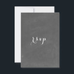 Chalkboard Geïnspireerd weddenschap RSVP<br><div class="desc">Een trouwrsvp met een krijtbord inspireerde de achtergrond aan de voorkant.</div>