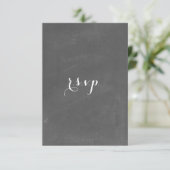 Chalkboard Geïnspireerd weddenschap RSVP (Staand voorkant)