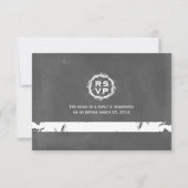 Chalkboard geïnspireerd weddenschap RSVP (Voorkant)