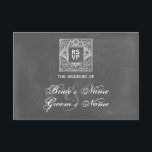 Chalkboard Geïnspireerd weddenschap RSVP<br><div class="desc">Een trouwrsvp met een krijgsraad geïnspireerd design.  Personaliseer met de namen van de bruid en van de bruidegom op voorzijde en met de datum op rug.</div>