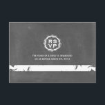 Chalkboard geïnspireerd weddenschap RSVP Kaartje<br><div class="desc">Een  geïnspireerd monogram bruiloft rsvp met een krijgsraad geïnspireerd op de achtergrond aan de voorzijde.   Zoek passende trouwuitnodigingen bij Jill's Paperie.</div>